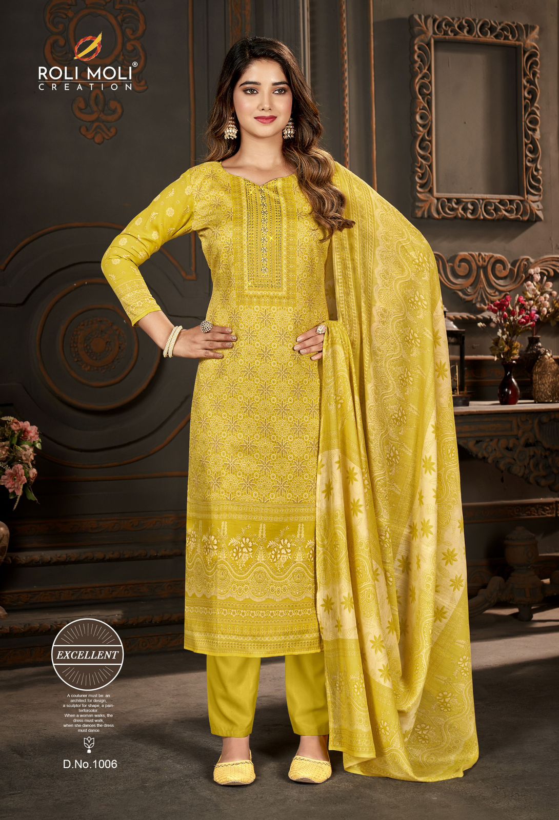 Sirat By Roli Moli 1001 To 1008 Swarovski Soft Cotton Dress Material Wholesale Market In Surat
